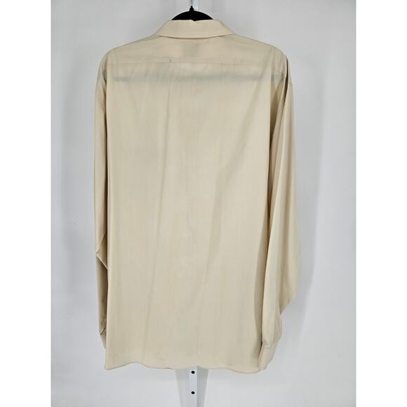 Lim's Men's Long Sleeve Button Down Cream Casual Custom Shirt Size 2XL - Picture 4 of 4